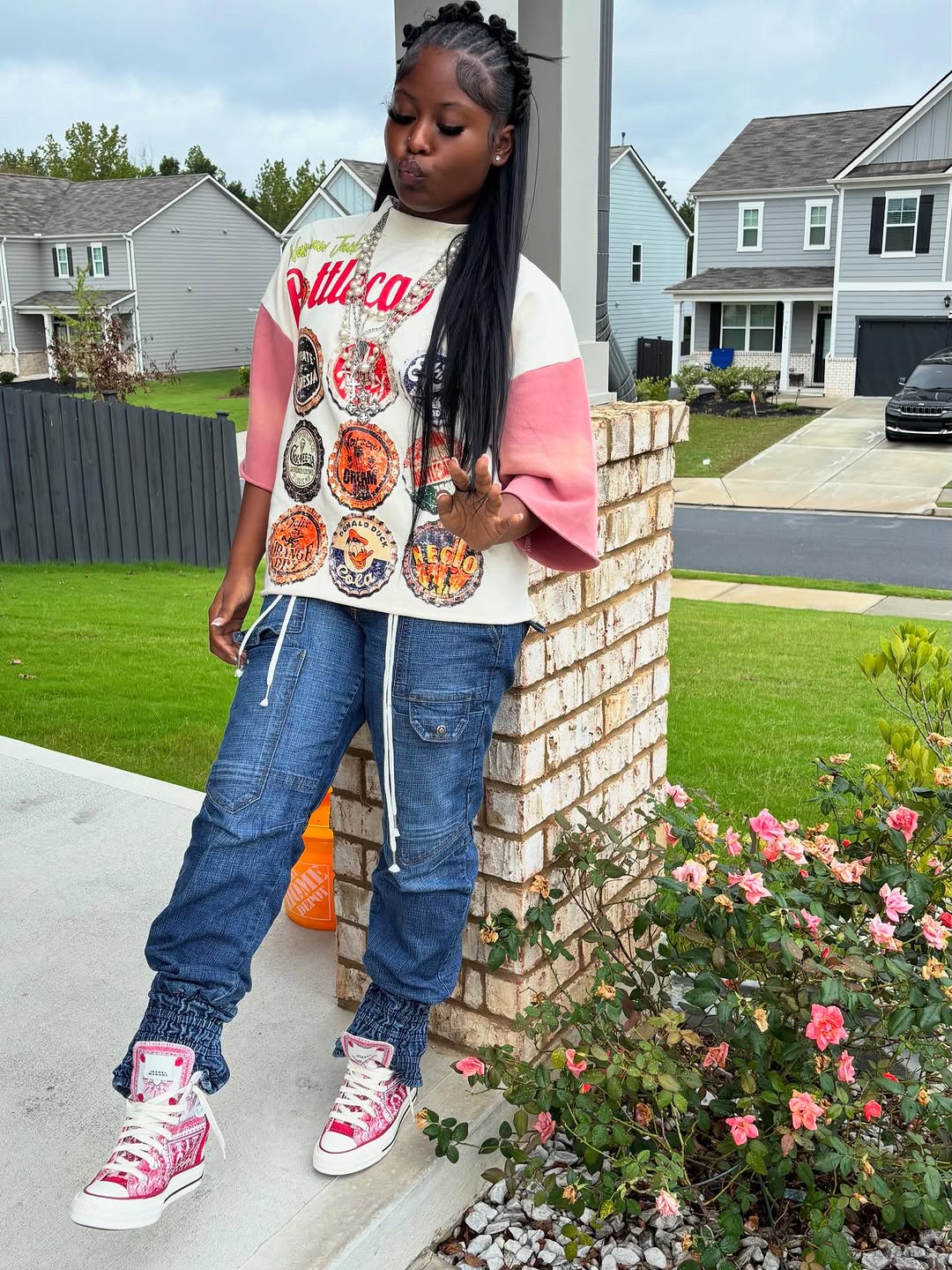 BottleCap Boys Peaches N Cream Crewneck