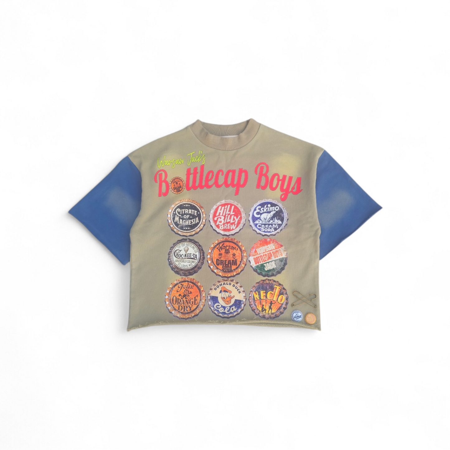 BottleCap Boys Wavy Navy Cropped Crewneck