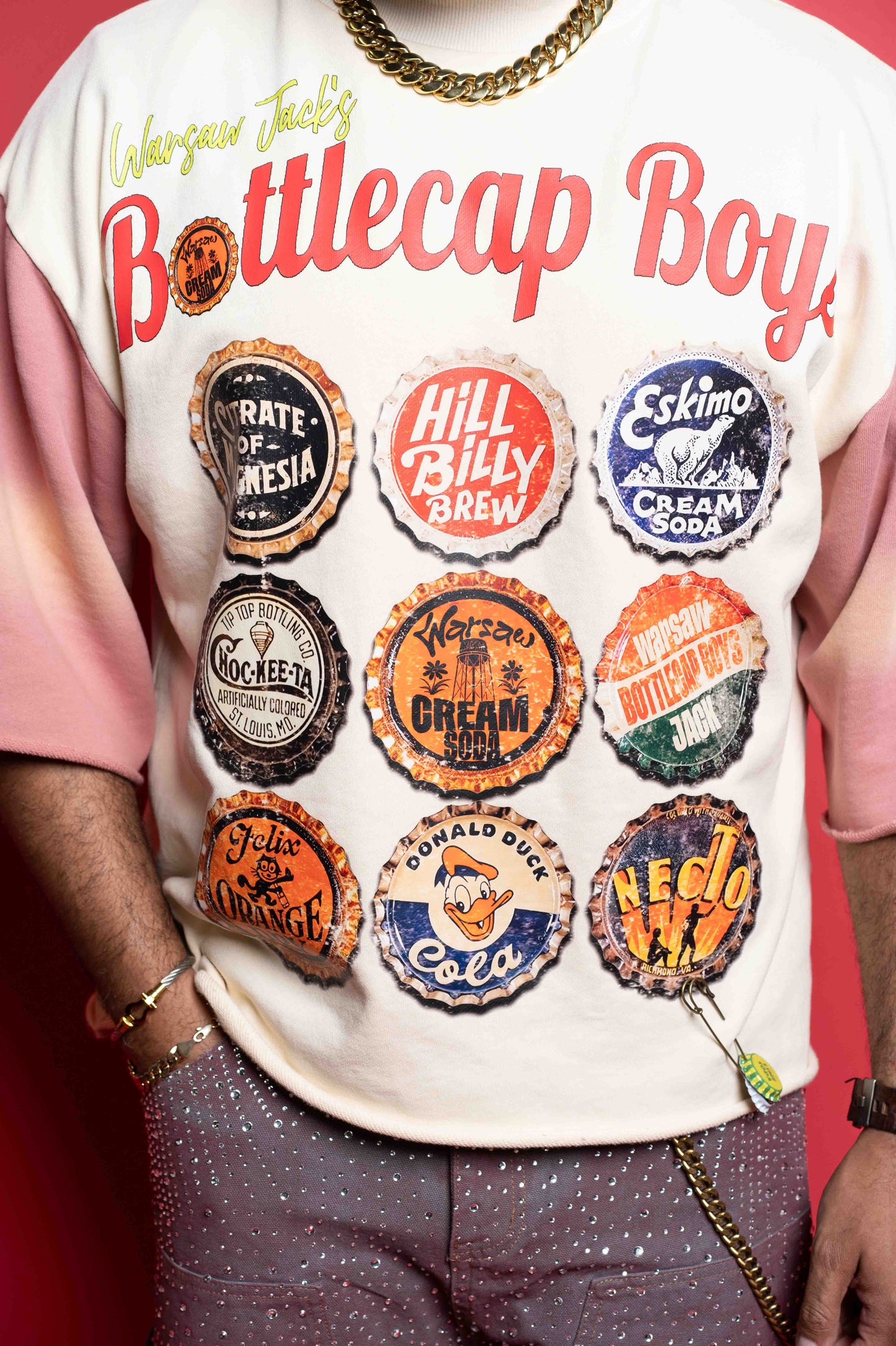 BottleCap Boys Peaches N Cream Crewneck